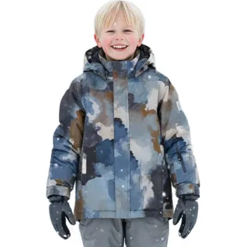 Chlapecká lyžařská bunda COLOR KIDS-Ski Jacket - AOP -7842-Stormy Weather Šedá 116