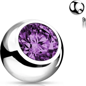 Piercing Šperky4U Náhradní kulička se zirkonem 1,6 x 4 mm - ND024A-1604