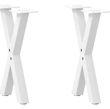 Konferenční stolek Nohy konferenčního stolku ve tvaru X, 2 ks, bílé, 28 x (42-43) cm, ocel - 8721158315496