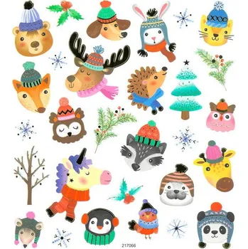 samolepka DP CRAFT Samolepky papírové DPNK-111 zvířátka zima