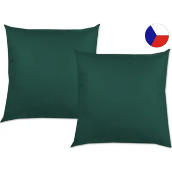 Dekorativní polštářek Jednobarevný saténový dekorační polštářek 40x40 Luxury Collection Tmavě zelený