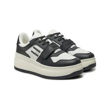 Pánské tenisky Sneakersy Tommy Jeans Tjw Retro Basket Flatform Velcro EN0EN02573 Černá 41