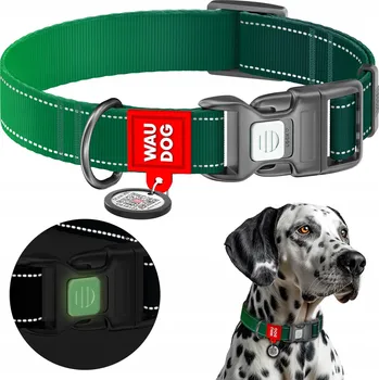 Obojek pro psa Materiálový obojek pro psa s odrazkou Waudog, velikost S