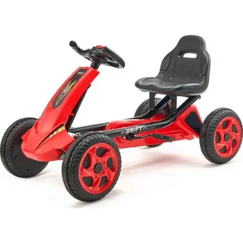 Dětské šlapadlo Dětská šlapací motokára, čtyřkolová terénní šlapací motokára, hračka pro děti, volant, nastavitelné sedadlo, protiskluzová velká kola, venkovní závodní šlapací autíčko pro chlapce a dívky ve věku 3-8 let, červená