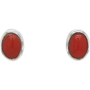 Náušnice Náušnice z bílého zlata s korálem