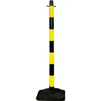 Plotový sloupek Černo-žlutý plastový vymezovací sloupek SCV - 90 cm