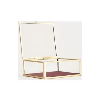 Szkatułka na biżuterię | GRAZIA | z wyściółką welurową bordową | 13x11x5 cm | 752513