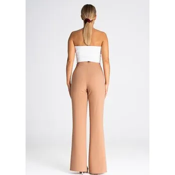 Dámské kalhoty FIGL Dámské kalhoty M955 Hnědá Regular Fit L