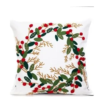 Poszewka | FOSTI | z wyszywanym wiankiem | 45x45 cm | 862798