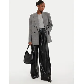 Dámské kalhoty Boss Kalhoty z imitace kůže Tadesa 50518463 Černá Relaxed Fit 34