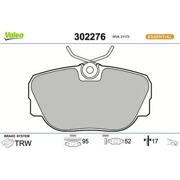 Brzdová destička Sada brzdových destiček, kotoučová brzda VALEO 302276