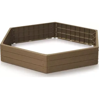 Vyvýšený záhon Hnědý vyvýšený zahradní stohovatelný záhon GH27 - 148 x 129 x 25 cm