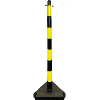 Plotový sloupek Černo-žlutý plastový vymezovací sloupek SCV - 90 cm