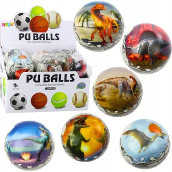 Dětský míč MÍČ NA ODRÁŽENÍ A HNĚTENÍ PĚNOVÝ MÍČEK MAČKACÍ HRAČKA DINOSAUŘI 10 CM