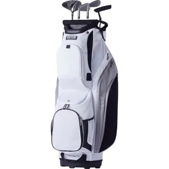 Golfová taška s 14dílným organizérem a dělicí přepážkou v horní části, 36” 13 kapes, prémiová nylonová taška, odolné golfové tašky s rukojeťmi, protiprachovým krytem a odnímatelnými popruhy pro muže a ženy, bílá barevná kombinace