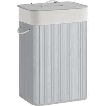 Koš na prádlo Koš na prádlo Luxo 72 l šedý/bambus