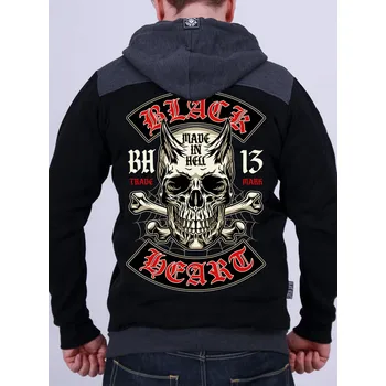 Pánská mikina Pánská Mikina BLACK HEART PAY MAN Barva: Černá, Velikost: XL