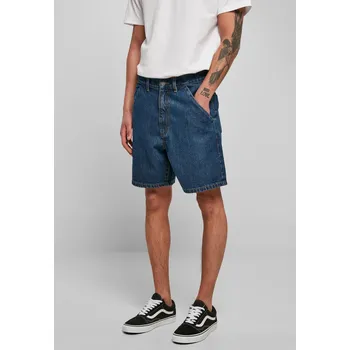 Pánská móda Ekologické džínové bermudy vyprané v indigu Urban Classics černá | modrá | bílá 2540763