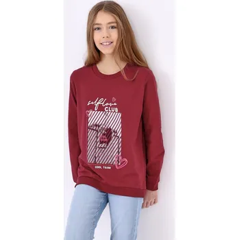 Chlapecká mikina Dívčí mikina - Winkiki WJG 02946, vínová Barva: Vínová, Velikost: 128