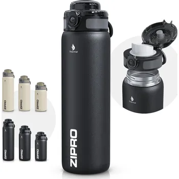 ZIPRO Termoska ZIPRO - prémiová nerezová ocel, bez BPA 1000 mL ČERNÁ