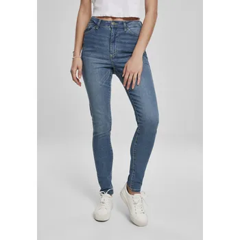 Dámské džíny Dámské úzké džíny High Waist Slim Jeans midstone wash Urban Classics bílá | světle modrá 2587001