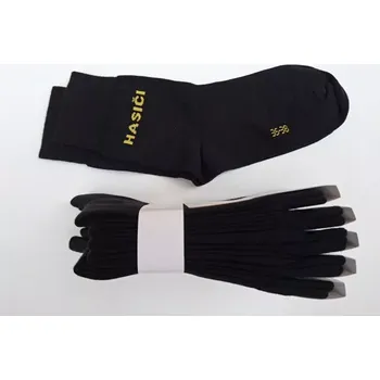 Pánské ponožky Ponožky - černé s nápisem HASIČI - set 4 + 1 zdarma - 45-46