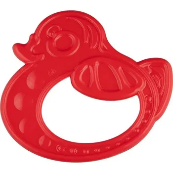 CANPOL BABIES elastické kousátko ZVÍŘÁTKA Kačenka/Červená