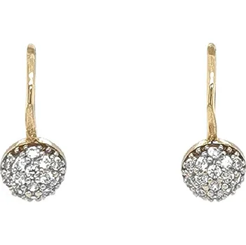 Náušnice Zlaté náušnice s třpytivou kuličkou ze zirkonů