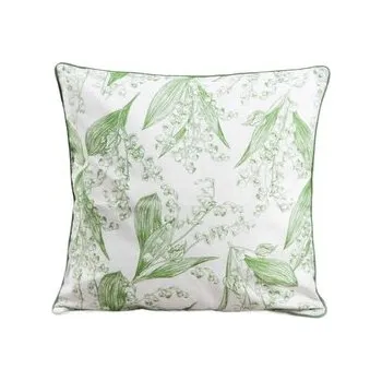Poszewka | LILY OF THE VALLEY | w konwaliowy wzór z lamówką | 45x45 cm | 734281