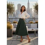 FIGL Trapézová sukně M1234 Zelená A-Line Fit XL