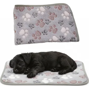 Pelíšek pro psa MĚKKÁ FLEECOVÁ DEKA PELÍŠEK PRO PSA KOČKU ŠEDÁ 60x40 cm