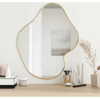 Zrcadlo Nástěnné zrcadlo zlaté 60 x 50 cm - 8720287166696