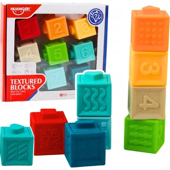 ostatní stavebnice GUMOVÉ SENSORICKÉ STAVEBNICE VZDĚLÁVACÍ PRO MIMINKA ZVÍŘÁTKA 8 KS