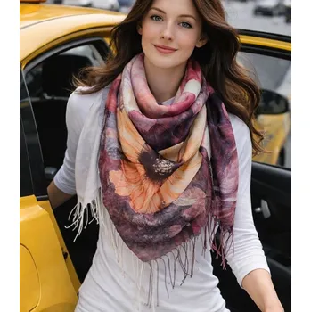 Šátek Agrafka šátek s květinami – polyester