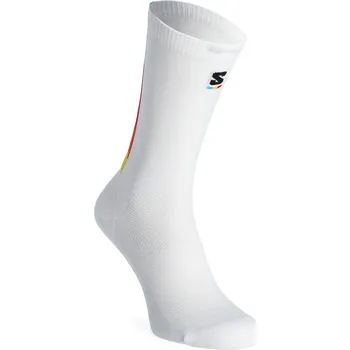 Pánské oblečení Ponožky na běhání Salomon Pulse Race Flag Crew - white