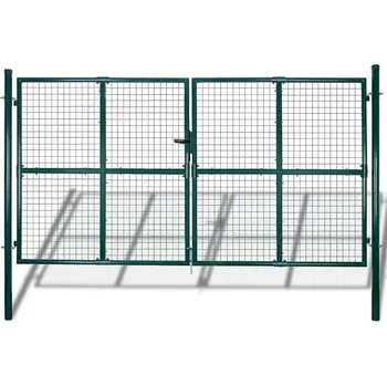 brána vidaXL Zahradní pletivo branka plot dveře stěna mříž 300 x 175 cm [140925] Barva: Zelená