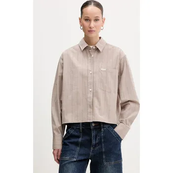 Pánská košile Bavlněná košile Guess Jeans W6RH64.WH7Q1 béžová 80X, vel. XL