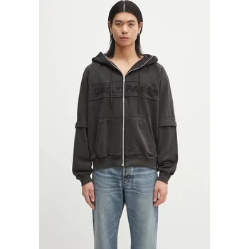 Pánská mikina Bavlněná mikina Daily Paper Garment Wash Jacket 2511009 černá 99X, vel. XXL