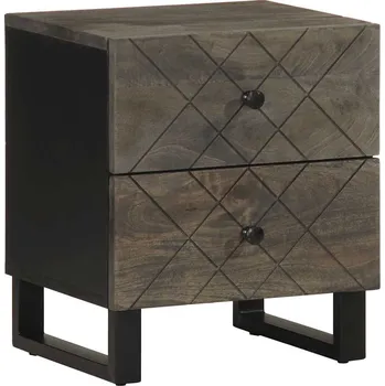 Noční stolek Noční stolek černý 40 x 33 x 46 cm masivní mangovníkové dřevo - 8721158447753