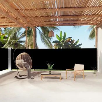 Stínicí technika Zatahovací boční markýza černá 160 x 1 000 cm - 8720286770931