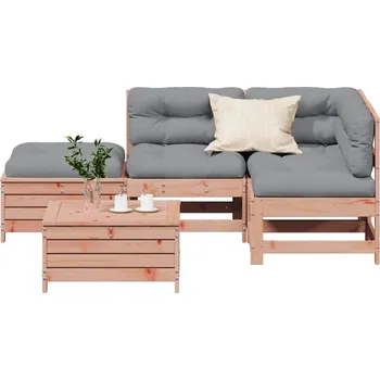 Zahradní sestava 5dílná zahradní sedací souprava s poduškami masivní douglaska - 8721012896772