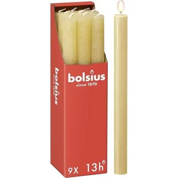 Zahrada Bolsius - Rustikální svíčky Taper - Béžové - 9 kusů - 27 x 2,3 cm - Délka, doba hoření 13 hodin -