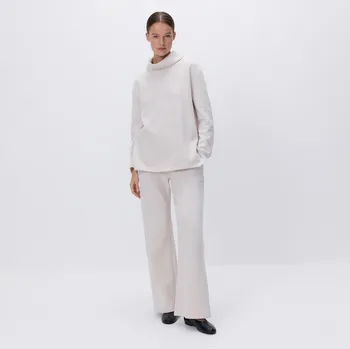 Dámské kalhoty Reserved - Úpletové kalhoty s bavlnou - béžová - 011HT-08X - 011HT-08X-M