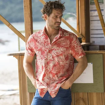 Dámská košile Košile s potiskem a krátkými rukávy tomatová 49/50