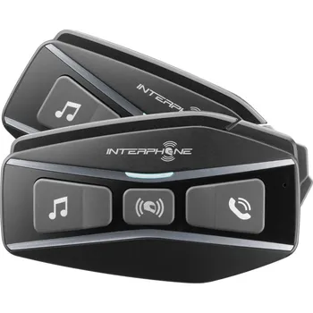Interkom na motorku Bluetooth headset pro uzavřené a otevřené přilby Interphone U-COM16, Twin Pack sada 2 kusy