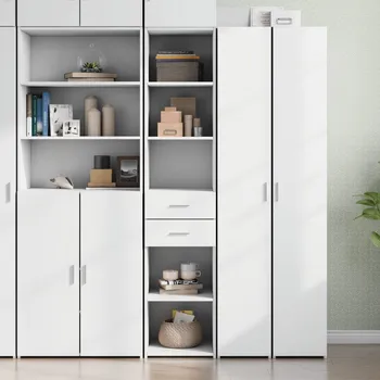 Příborník do zásuvky Skříň highboard bílá 40 x 42,5 x 185 cm kompozitní dřevo - 8721102655302