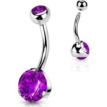 Piercing Šperky4U Piercing do pupíku - banánek, tmavě fialová barva - BS01054-A