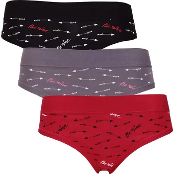 Kalhotky 3 Pack dámských kalhotek Andrie PS 1098 černá, šedá, červená