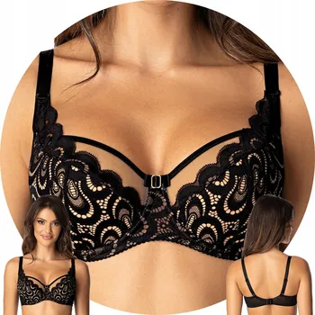 Podprsenka Černá podprsenka s měkkými košíčky Róża, velikost 75D