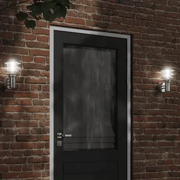 Venkovní osvětlení Venkovní nástěnná svítidla 2 ks stříbrná nerezová ocel - 8721102455049